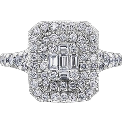 T.H.Baker Mosaic Cluster Ring - White Gold/Diamonds