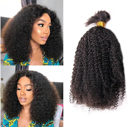 Eayon Hair Afro Kinky Curly Bulk Human Hair For Braiding 16 inch 1B 3-pack