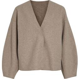 Vila Juice V Neck Jacket - Natural Melange