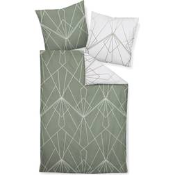 Janine Mako Satin Duvet Cover Green (220x155cm)