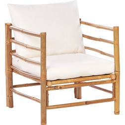Beliani Bamboo Wood Cushions Lounge Chair