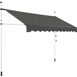 Costway Retractable Telescopic Awning Sun Shade Manual Crank