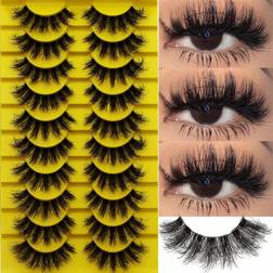 Shein Pairs D Fluffy False Eyelashes For Dramatic Fake Eyelashes Messy False Eyelashes Fluffy Thick Lashes