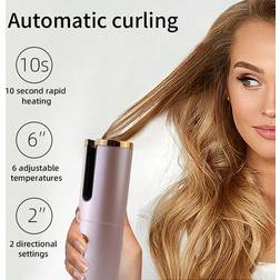 Shein Automatic Curling Iron Cordless Auto Hair Curler Ceramic Rotating Hair Curler With