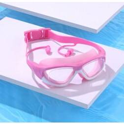 Shein 1pc Boys And Girls Swimming Goggles, Big Frame Anti-Fog And Water-Proof Swim Glasses With Silicone Strap And Earplugs For 4-16 Years Old