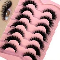 Shein 7pairs Mixed-Style Mink Hair False Eyelashes, Natural/Thick Long Soft Wispy 3D Extension Make Up Tool, Reusable