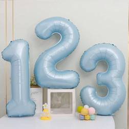 Shein 40-Inch Number Foil Balloon Birthday Anniversary Party Decoration Aluminum Balloon Baby Blue