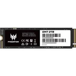 Acer Predator GM7 2TB SSD, M.2 2280 PCIe Gen 4 x4 NVMe 2.0, Read Speed Up to 7200 MB/s, Internal PC Solid State Drive for Laptop, Desktop and PS5 BL.9BWWR.119
