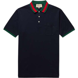 Gucci Stretch Piqet Polo Shirt - Navy