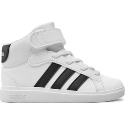 adidas Kid's Grand Court Mid - Cloud White/Core Black/Cloud White