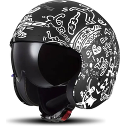 LS2 Spitfire II Tribal Open Face Helmet - Matt Black White