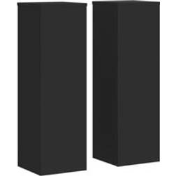 vidaXL Plant Stand 2pcs Black Engineered Wood