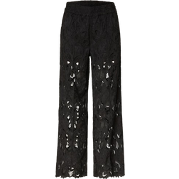 AllSaints Charli Embroidered Straight Fit Trousers - Black