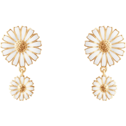 Georg Jensen Daisy Double Earrings - Gold/White
