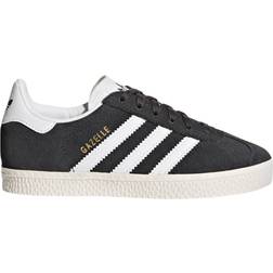 adidas Kid's Gazelle - Dark Gray Heather/Footwear White/Gold Metallic