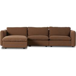 AllModern Margorie Brown Sofa 115" 4pcs 3 Seater