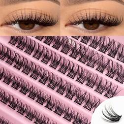Shein Clusters Individual Cluster Lashes DIY Lash Extension mm Wispy Cluster Lashes Band Crossed Natural False Eyelashes
