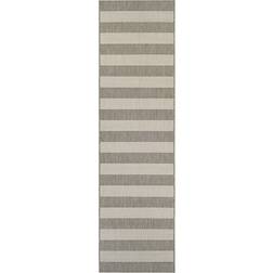 Breakwater Bay Papatya Striped Gray, White 26x141"