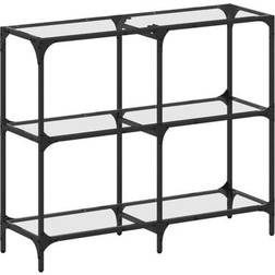 vidaXL 846028 Transparent/Black Konsolbord 30x98cm