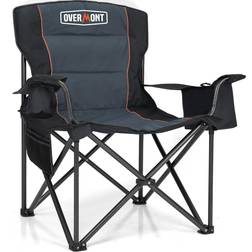 Overmont OVERMONT Oversized Camping Folding Chair with Side Pocket & Carry Bag-Heavy Duty Steel Frame Support 450 LBS Camping Chairs for Adults