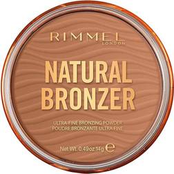 Rimmel LONDON Natural Bronzer Silky Smooth & Ultra-Fine Bronzing Powder Sunkissed Look Mimicking Natural Tan 002 Sunbronze 14g