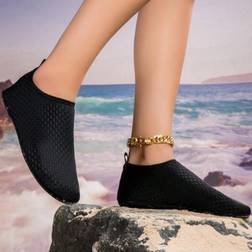 Shein New Beach Shoes Wading Upstream Shoes NonSlip Water Socks Swimming Shoes Breathable Treadmill Soft Shoes Black Soft Soled Diving Shoes For Men And Wom