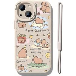 Shein pc Girls Cartoon Capybara Animal Pattern TPU Phone Back Cover pc Silicone Strap Wristband Compatible With IPhone