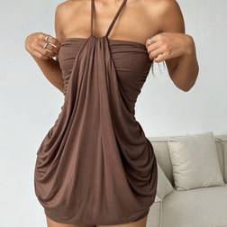 Shein Off-Shoulder Bodycon Halterkleid mit Pendant-Effekt