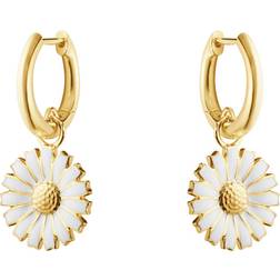 Georg Jensen Daisy Earrings - Gold/White