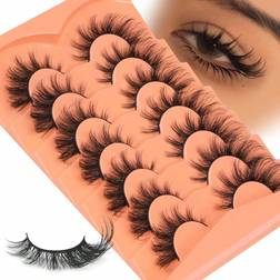 Shein False Eyelashes Wispy Lashes Natural Look Fake Eyelashes Cat Eye Lashes Mink Fluffy Strip False Lashes Fox Eye Lashes Pack Pairs