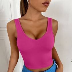 Shein Frauen Solide Rippenstrick Tank Top
