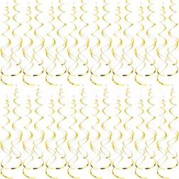 Shein pcsParty Swirl Decorations Peach Glitter Foil Hanging Swirl Decorations Double Swirl Plastic Streamers For Ceiling Plastic Metal Streamers Party Decor