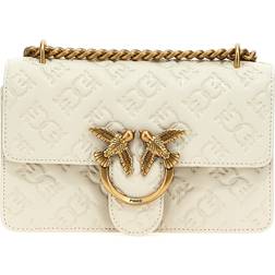 Pinko Minisac Bandoulière Love Bag Metallspänne - Blanc/Blanc