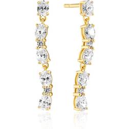 Sif Jakobs Ellera Ovale Sette Earrings Guld Vita zirkoner