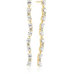 Sif Jakobs Ellera Ovale Tredici Earrings Guld Vita zirkoner