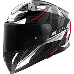 LS2 Vector II Carbon Savage Helmet - White/Red/Grey