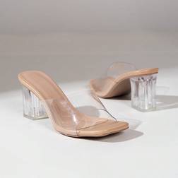 Shein Fashion Sandals For Women Clear Chunky Heeled Mule Sandals