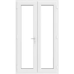 Crystal uPVC White Left Double Glazed French Interior Door (x)