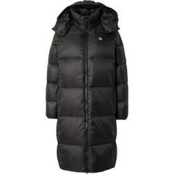 Calvin Klein Jeans Piumino Lungo Con Cappuccio Nero Donna - Black