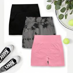 Shein Womens Seamless High Stretch Sports Shorts Simple Style For Daily Wear