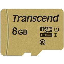 Transcend 500S microSDHC Class 10 UHS-I U1 95/20MB/s 8GB +Adapter