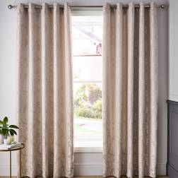 Catherine Lansfield Damask Jacquard Lined Eyelet