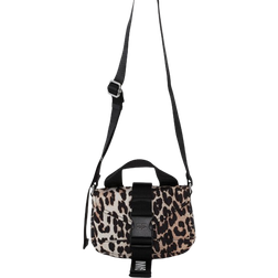 Ganni Tech Mini Satchel Bag - Leopard