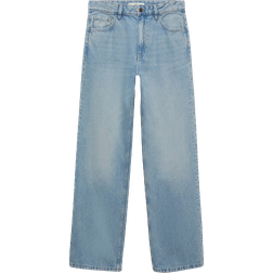 Mango Miami Medium Rise Straight Fit Jeans - Light Blue