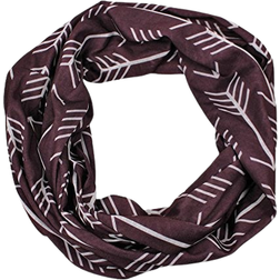 Women's Arrow Patterned Infinity Zipper Pocket Scarf - Maroon