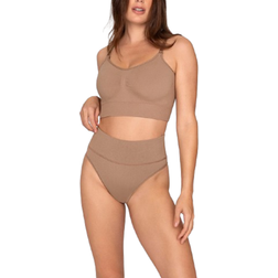 Victoria's Secret Moderate Compression High Waisted Shaper Thong Panty - Brown