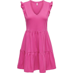 Only May Short Dress - Rosa/Raspberry