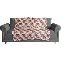 Designs Direct Creative Group Floral Pattern Woven Blankets White, Red (152.4x127cm)