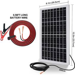 Eco-Worthy 0 Watt Solar Panel System Kit: 1pc 10W 12 V Single Crystal Solar Module with 10 A Charging Controller for RV Boat