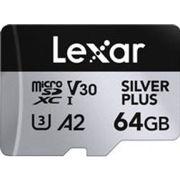 LEXAR Silver Plus 64GB UHS-I V30 205MB/s microSDXC Sliver